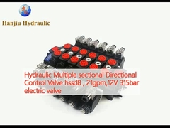 Válvula de control direccional hidráulica de varias secciones hssd8, 21 gpm, 12V 315bar válvula eléctrica