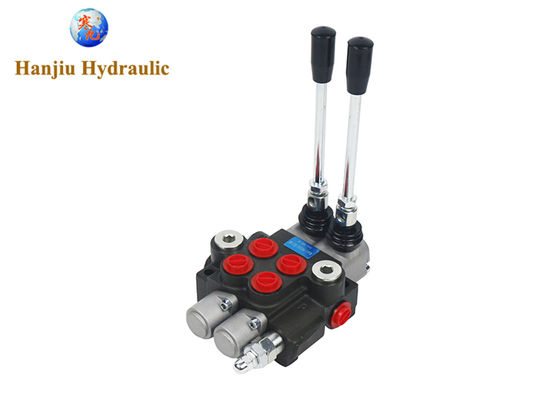 2P40 Monoblock Hydraulic Valve 40L Flow, 2 Spool, BSP Port G3/8, 3 Position Spring Return