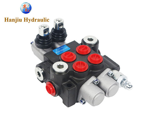 2P40 Monoblock Hydraulic Valve 40L Flow, 2 Spool, BSP Port G3/8, 3 Position Spring Return