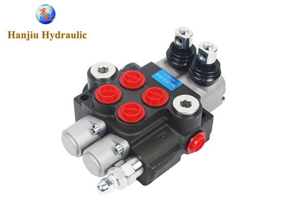 2P40 Monoblock Hydraulic Valve 40L Flow, 2 Spool, BSP Port G3/8, 3 Position Spring Return