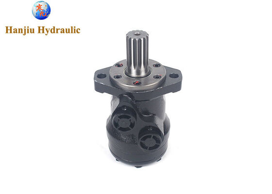 Motor orbital hidráulico BMR80 con brida de 2 pernos, eje estriado, puertos BSPP